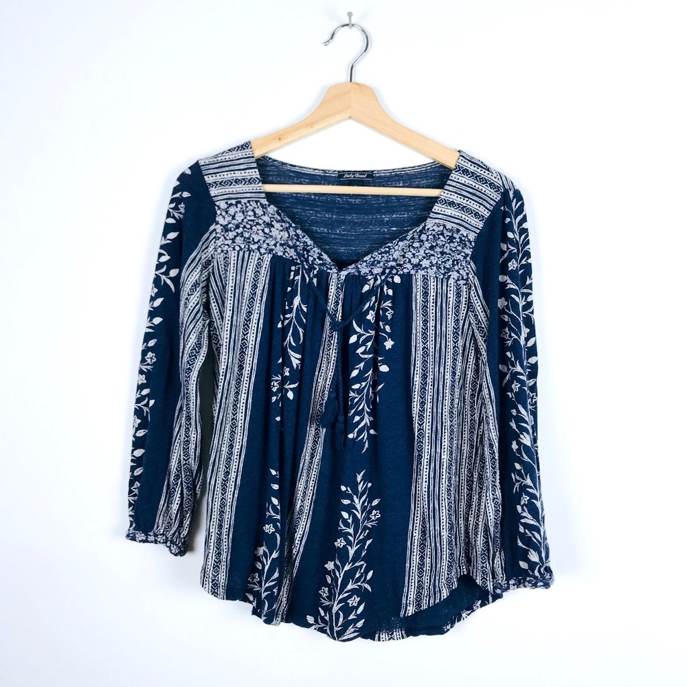 Lucky Brand Boho Long Sleeve Blouse S